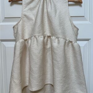 Who What Wear Cream Textured Blouse size small 2 tie in back